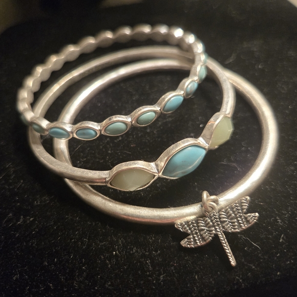 Lucky Brand Silver Bracelet with Turquoise Accents - Picture 4 of 5